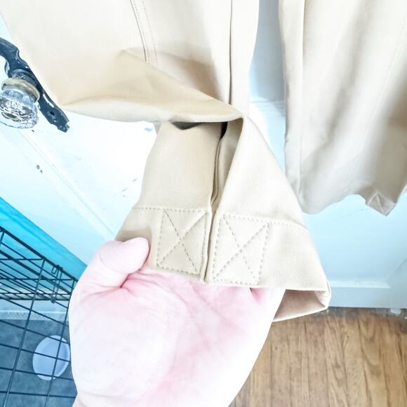 Banana Republic Slim Refined Stretch Cargo Pant Latte Cream Belted Beige Size 4 - Picture 7 of 14